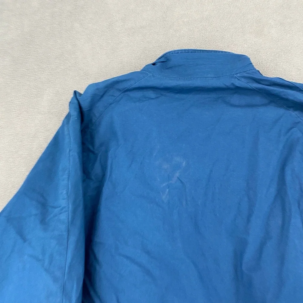 Vintage Bill Blass Mens Blue Cotton Harrington Jacket Plaid Lined Medium 50201M